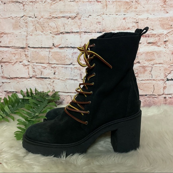 Free People Black Dylan Lace Up Boots Size 41 - Picture 6 of 10